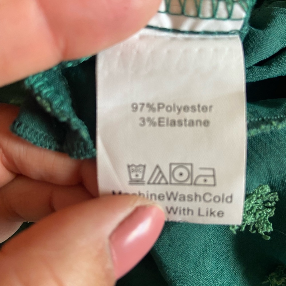 Chic Green Smocked Dress - Picture 4 of 7